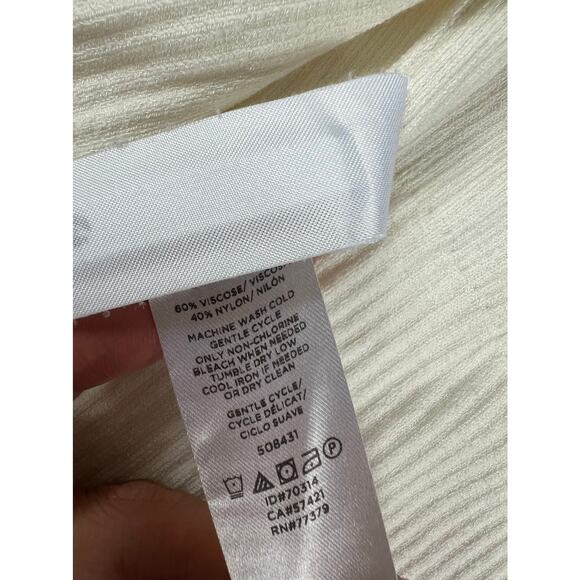 Ann Taylor Open Front Ribbed Cardigan Sweater Ivory size Large L - Picture 5 of 9